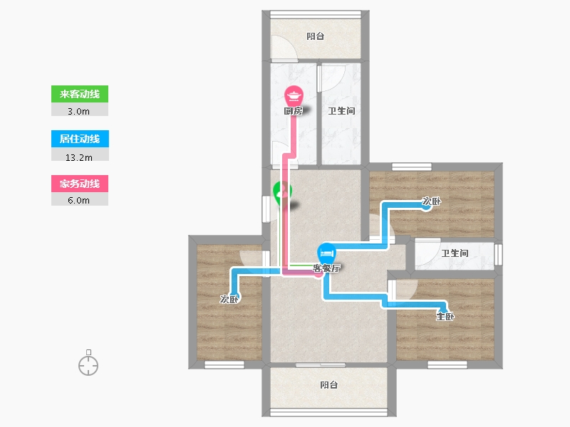 广东省-深圳市-双龙花园-59.78-户型库-动静线