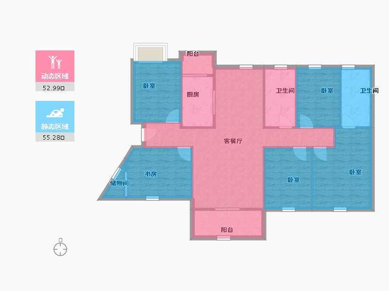 广东省-深圳市-鸿荣源尚峰-98.00-户型库-动静分区