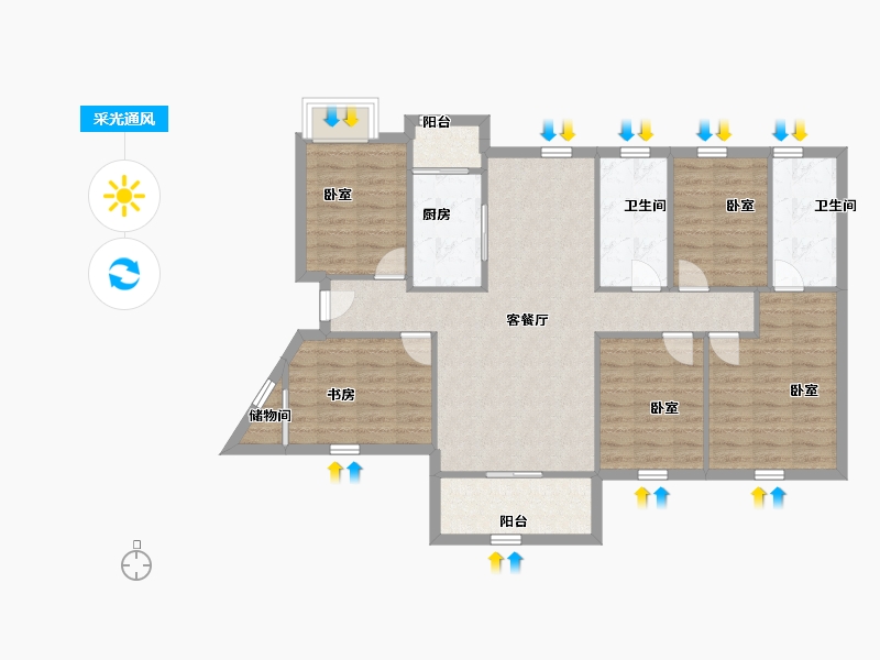 广东省-深圳市-鸿荣源尚峰-98.00-户型库-采光通风