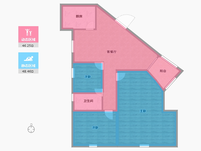 黑龙江省-鹤岗市-华府假日-84.35-户型库-动静分区