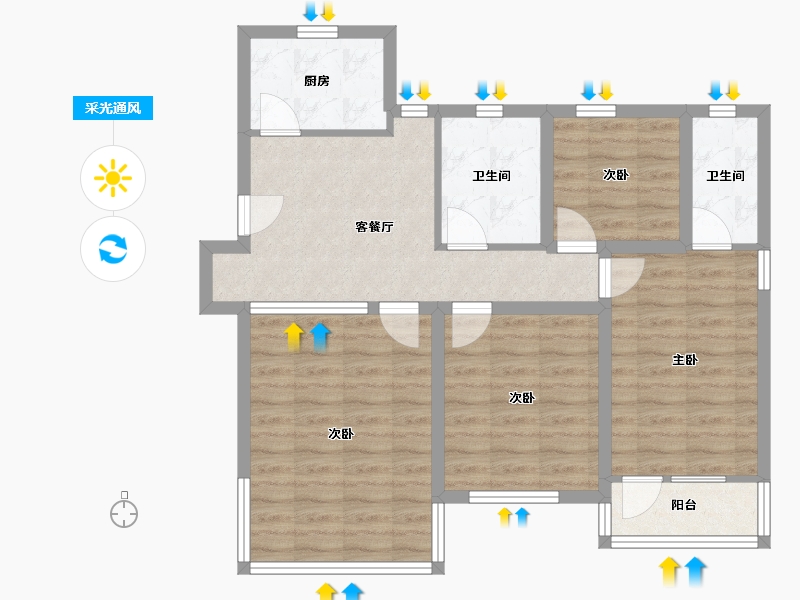 广东省-深圳市-翠湖山庄-81.46-户型库-采光通风