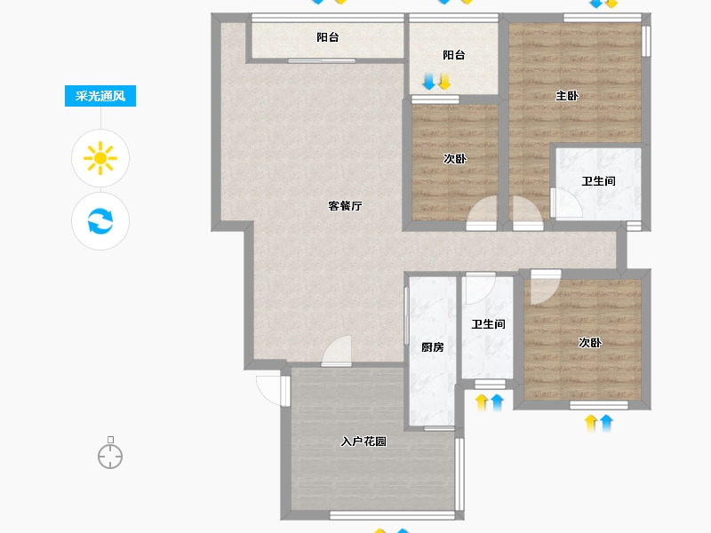 广东省-深圳市-横岗花半里-105.61-户型库-采光通风