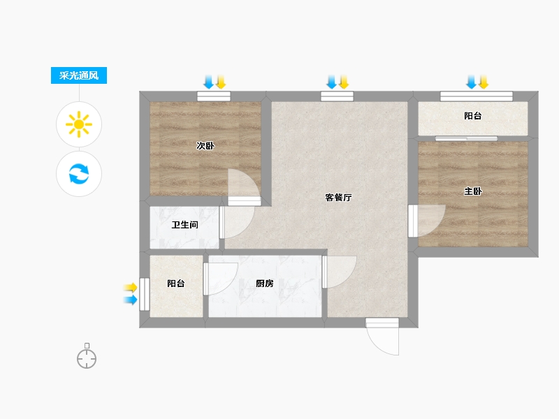 广东省-深圳市-百合星城一期-40.47-户型库-采光通风