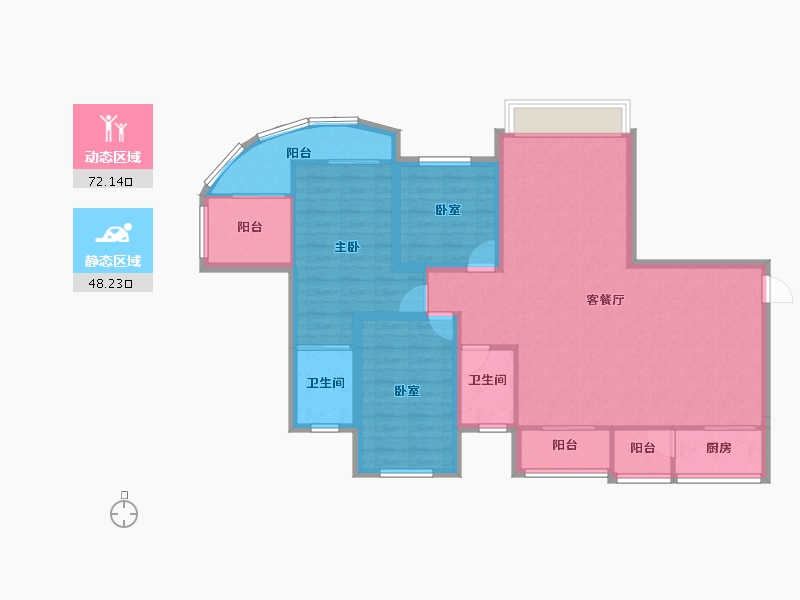 广东省-深圳市-左庭右院(北区)-108.59-户型库-动静分区