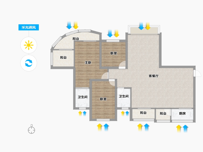 广东省-深圳市-左庭右院(北区)-108.59-户型库-采光通风