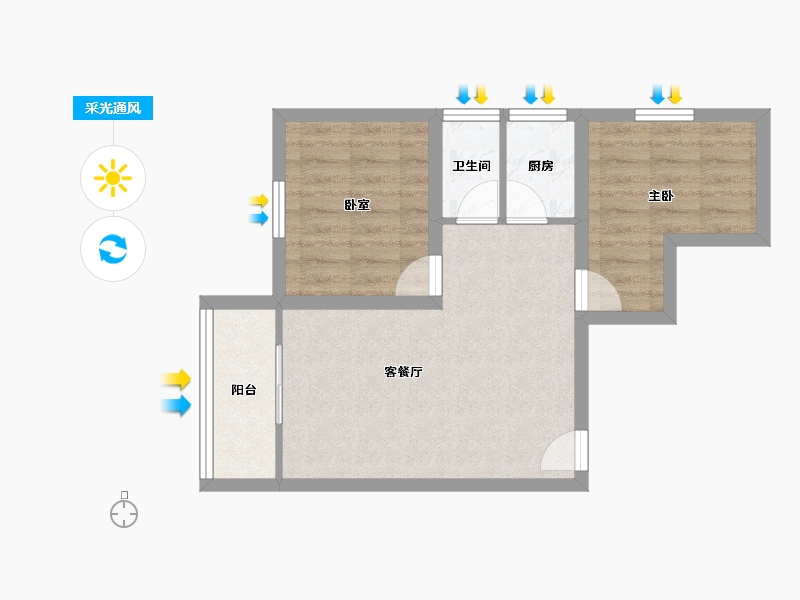 广东省-深圳市-西头东苑-50.44-户型库-采光通风