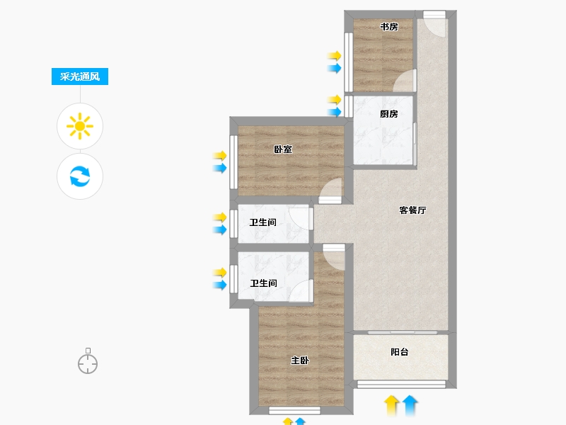 广东省-深圳市-清湖名苑-54.50-户型库-采光通风