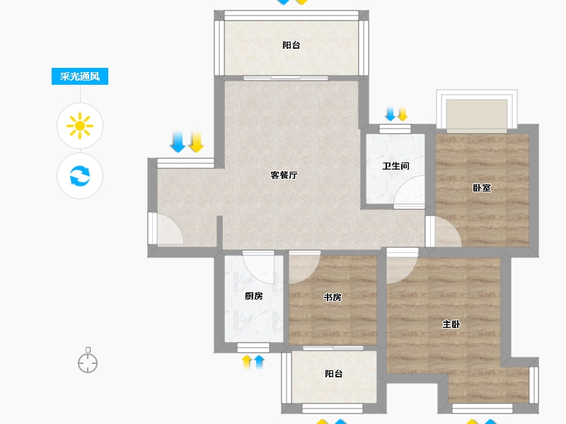 广东省-深圳市-聚龙苑-54.09-户型库-采光通风