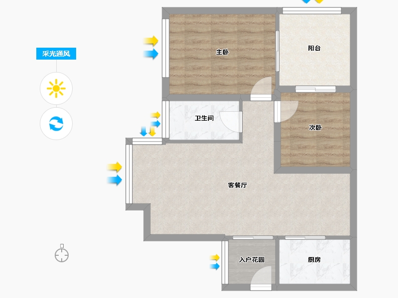 广东省-深圳市-凤凰花苑-63.84-户型库-采光通风