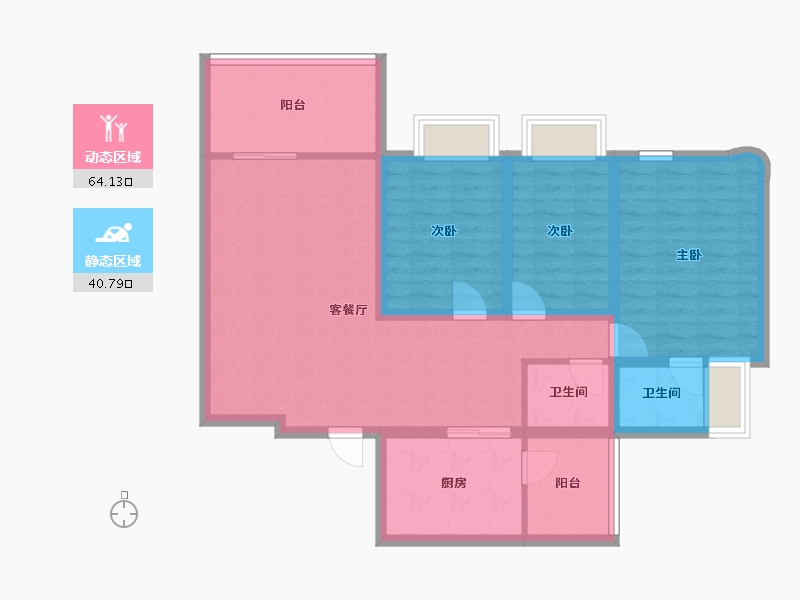 广东省-深圳市-鸿景园-93.51-户型库-动静分区