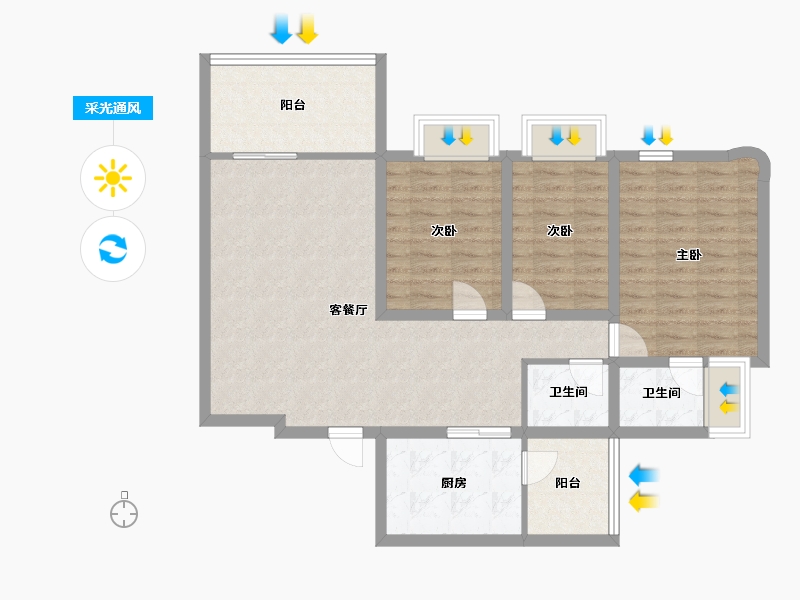 广东省-深圳市-鸿景园-93.51-户型库-采光通风