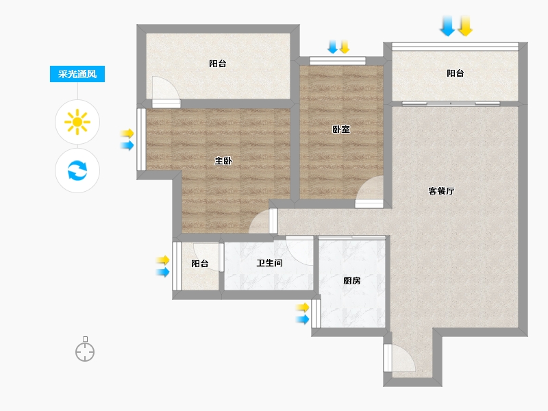 广东省-深圳市-风临洲-70.85-户型库-采光通风