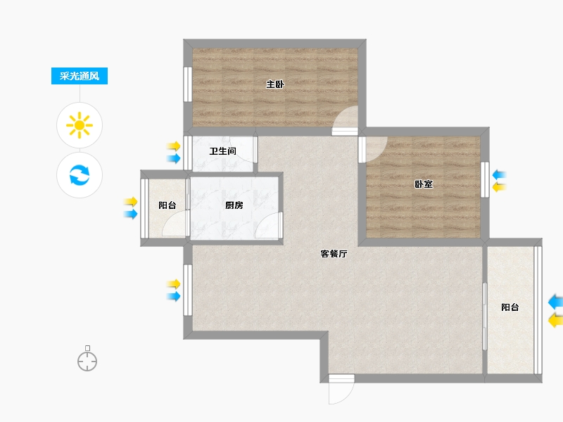 广东省-深圳市-滢水山庄一区-75.96-户型库-采光通风