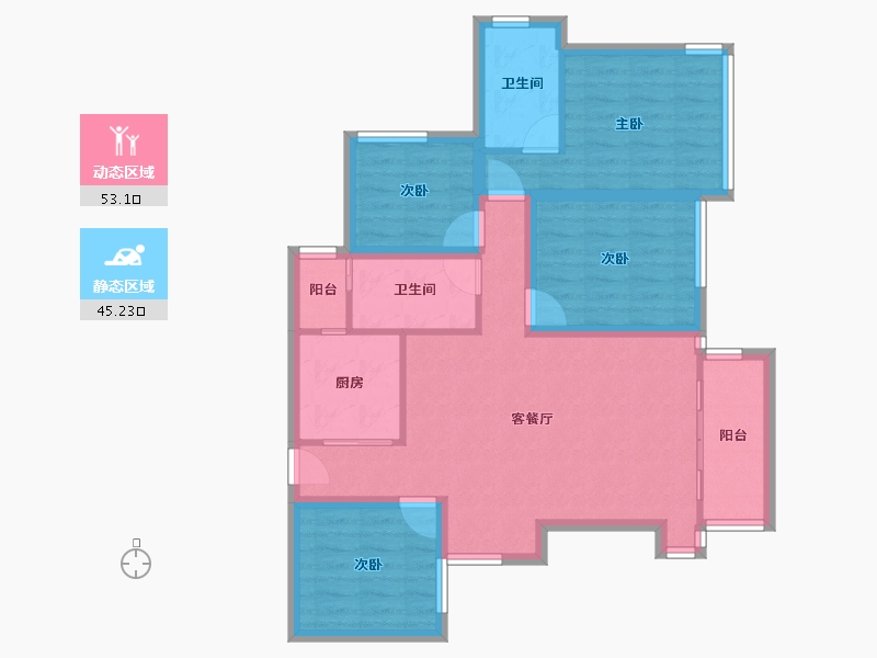 广东省-深圳市-嘉亿爵悦公馆-87.10-户型库-动静分区