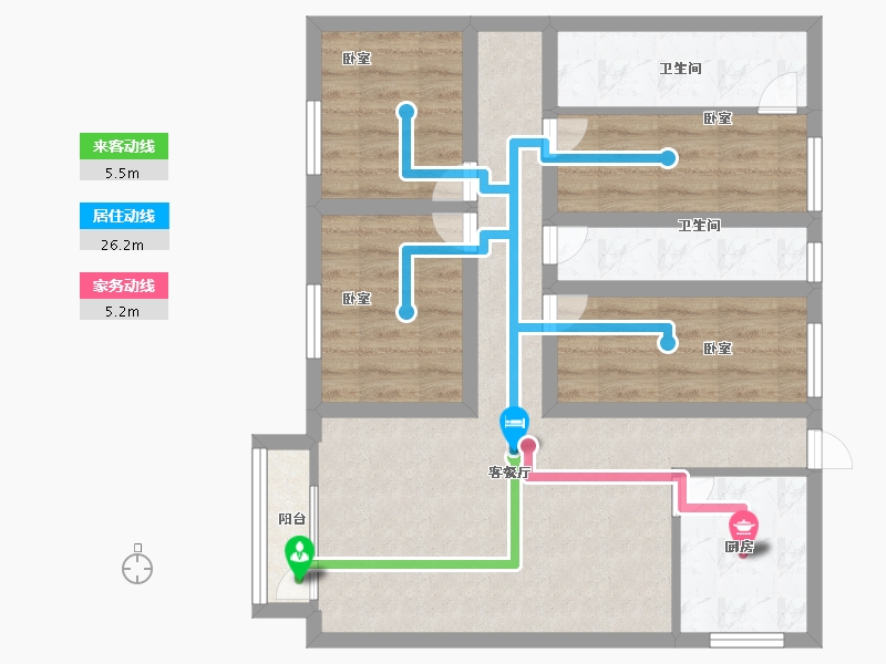 广东省-深圳市-新龙岗花园-72.00-户型库-动静线