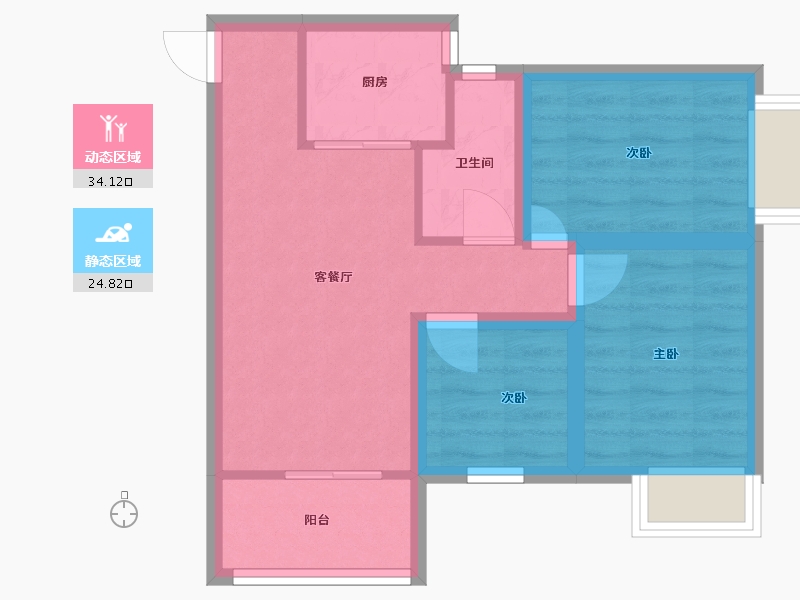 广东省-深圳市-富通蟠龙居-51.55-户型库-动静分区