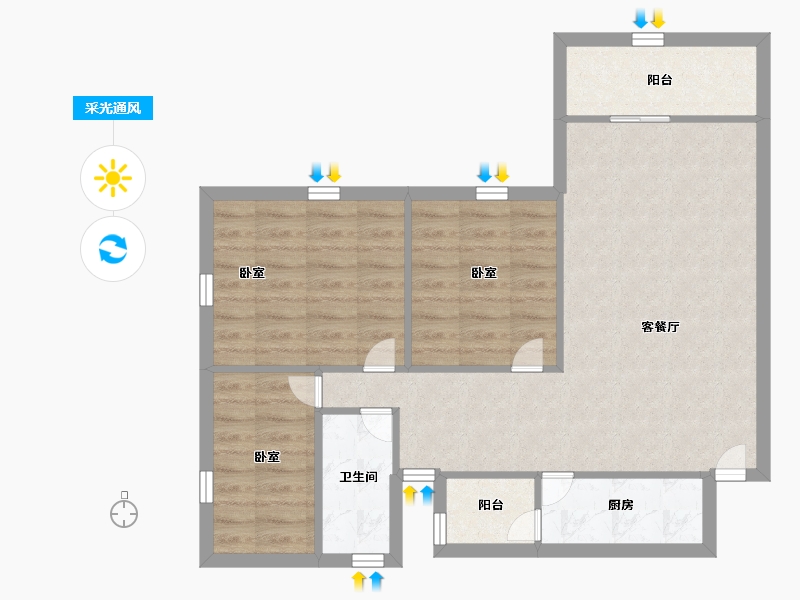 广东省-深圳市-颐合花园-72.99-户型库-采光通风