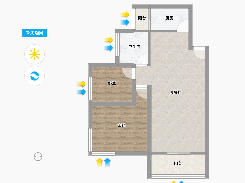 广东省-深圳市-桃源居12区（桃源居）-58.31-户型库-采光通风