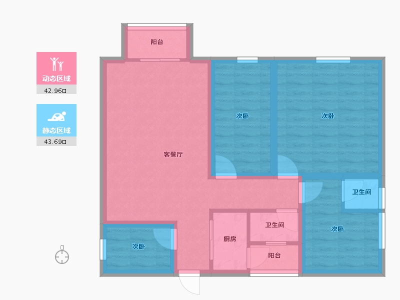 广东省-深圳市-文峰华庭-76.56-户型库-动静分区