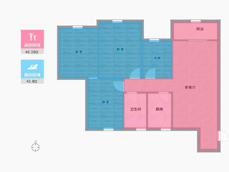 广东省-深圳市-佳兆业茗萃园(一期)-81.76-户型库-动静分区