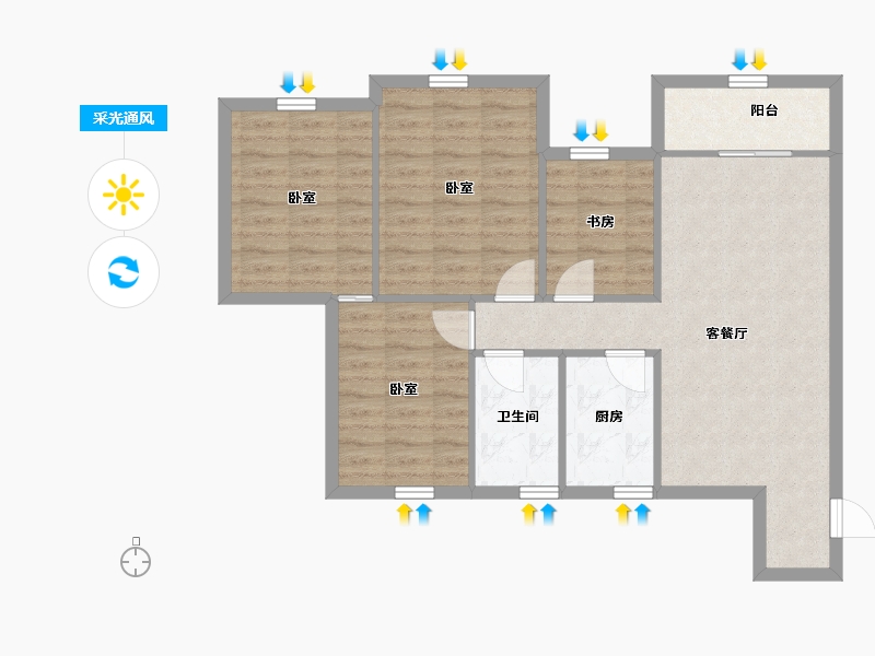 广东省-深圳市-佳兆业茗萃园(一期)-81.76-户型库-采光通风