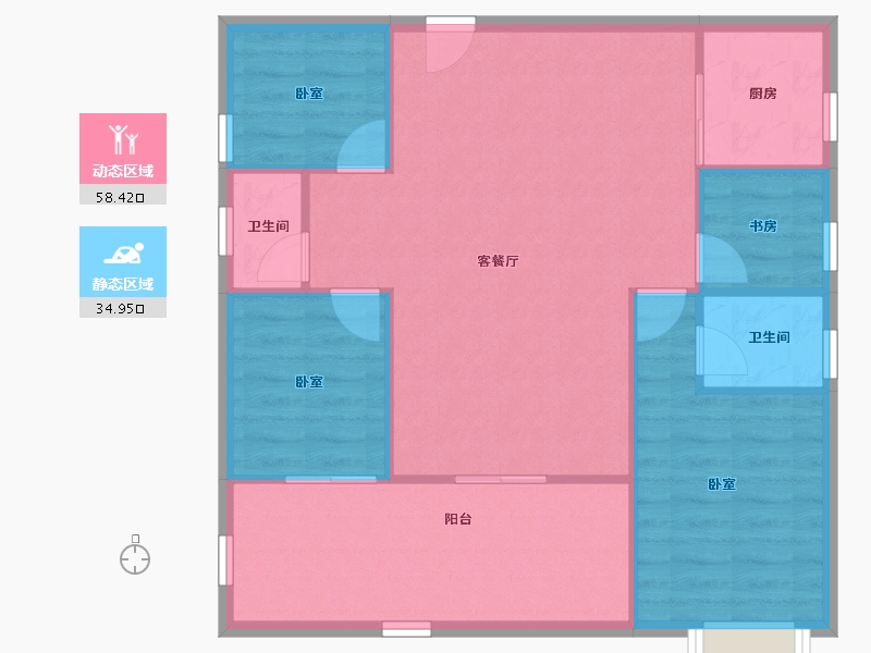 广东省-深圳市-锦绣东方（B区）-85.77-户型库-动静分区