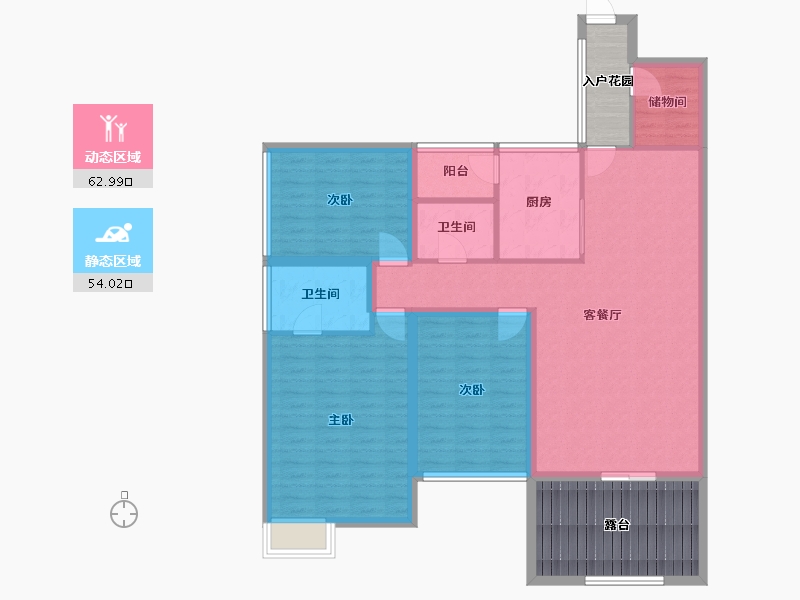 黑龙江省-鹤岗市-澳城花园(北区)-121.58-户型库-动静分区