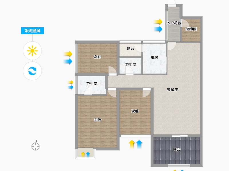 黑龙江省-鹤岗市-澳城花园(北区)-121.58-户型库-采光通风