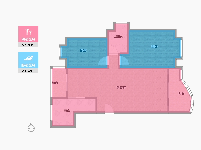 广东省-深圳市-丰泽湖山庄-69.36-户型库-动静分区