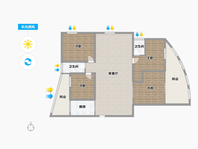 广东省-深圳市-圣莫丽斯-161.56-户型库-采光通风