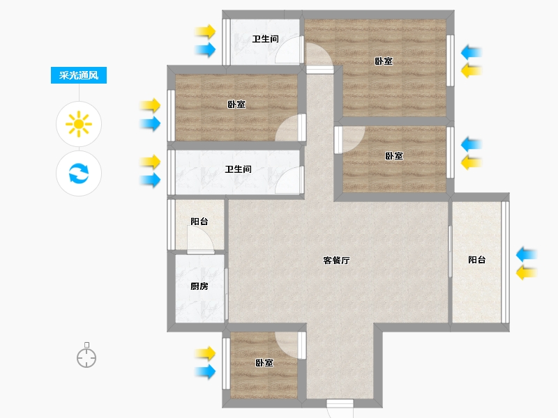 广东省-深圳市-金汐府小区-76.25-户型库-采光通风