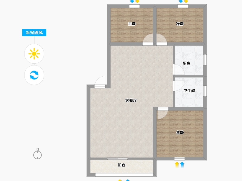 广东省-深圳市-桃源居14区（桃源居）-84.93-户型库-采光通风