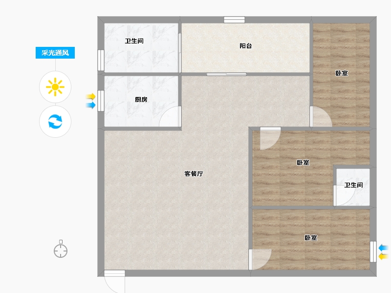 广东省-深圳市-中海怡瑞山居-91.90-户型库-采光通风