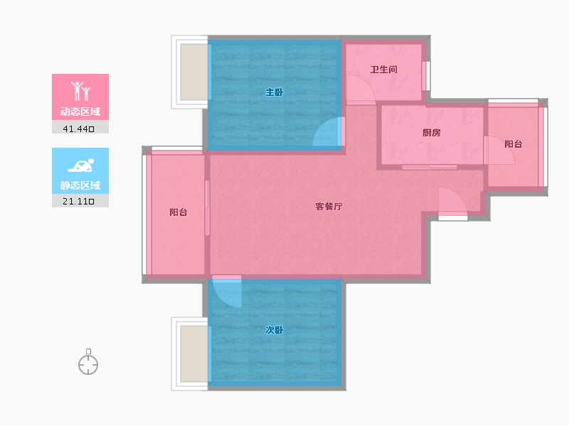 广东省-深圳市-华侨城四海云亭-55.21-户型库-动静分区