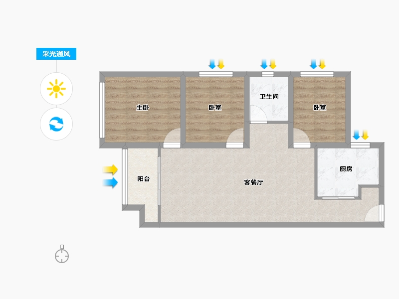 广东省-深圳市-万科翡丽郡-72.07-户型库-采光通风