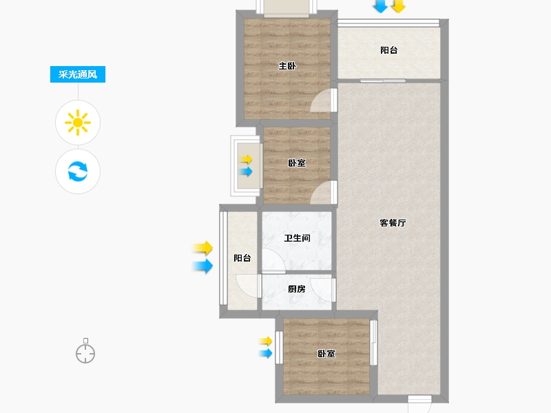 广东省-深圳市-圣源华庭-72.25-户型库-采光通风