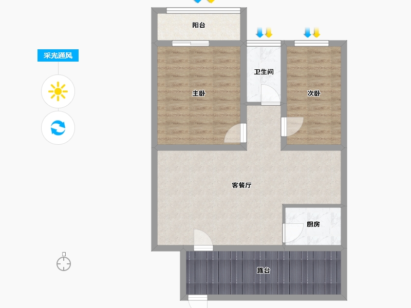 广东省-深圳市-豪业华庭-73.07-户型库-采光通风