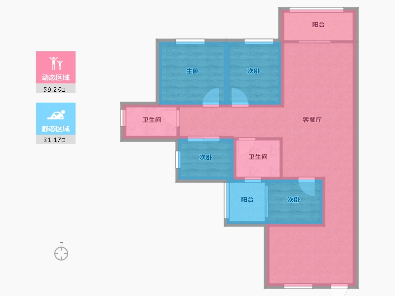 广东省-深圳市-阅山公馆-79.38-户型库-动静分区