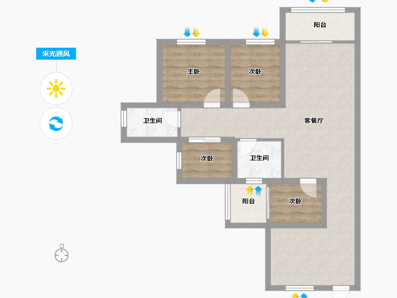 广东省-深圳市-阅山公馆-79.38-户型库-采光通风