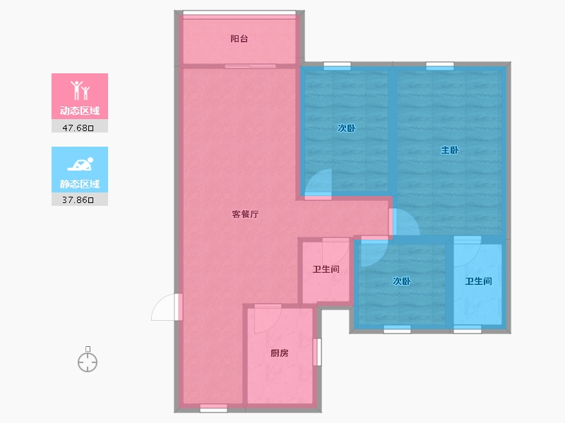 广东省-深圳市-龙华新华苑二期-75.77-户型库-动静分区