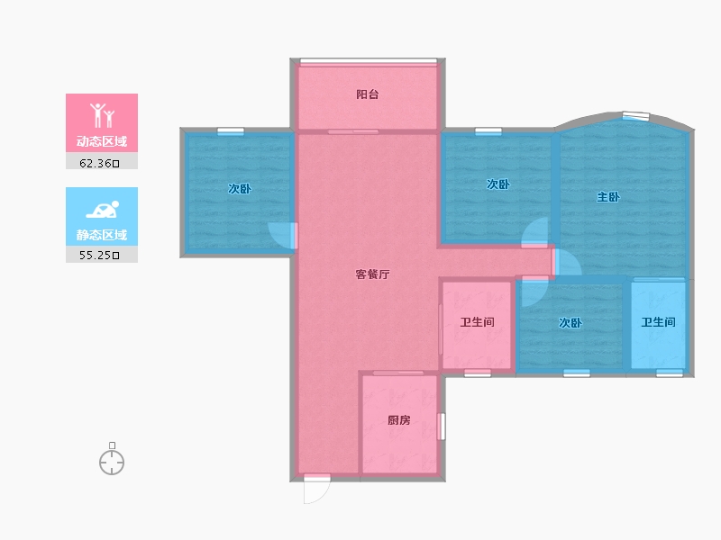 广东省-深圳市-左庭右院(南区)-105.88-户型库-动静分区