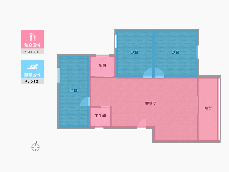 广东省-深圳市-文乐花园-92.63-户型库-动静分区