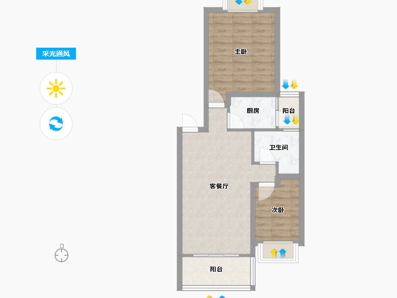 广东省-深圳市-融富花园-56.99-户型库-采光通风