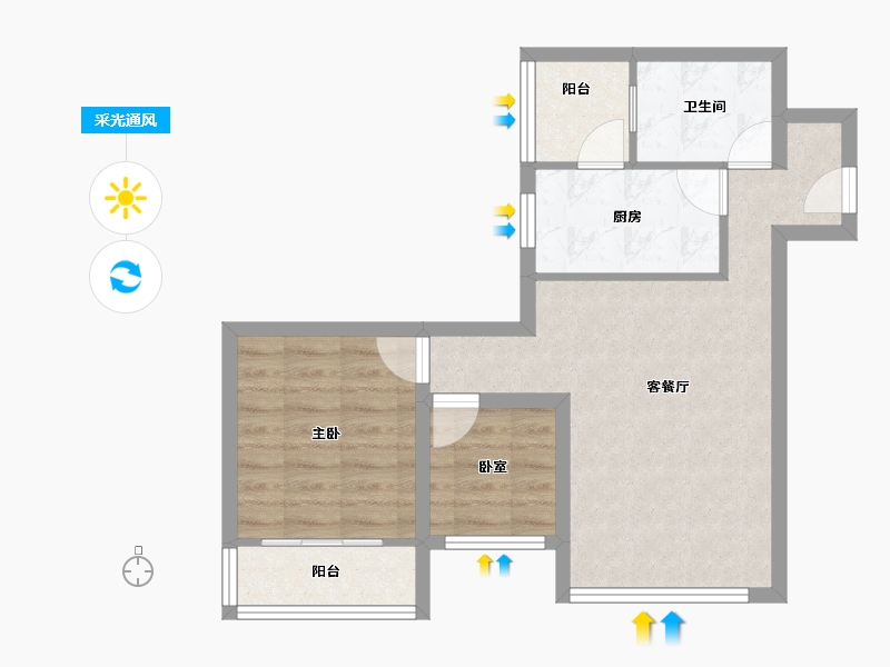 广东省-深圳市-柠檬时代-56.55-户型库-采光通风