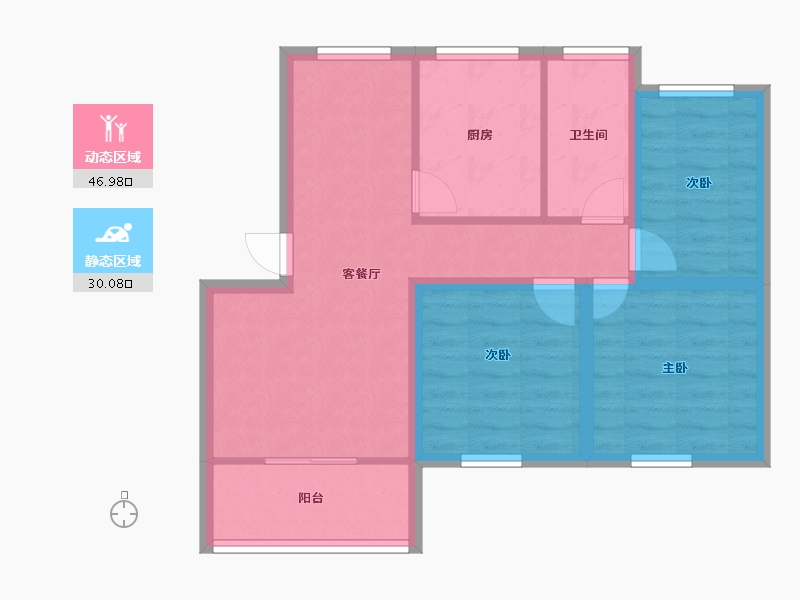 广东省-深圳市-和顺苑(和兴花园三期)-68.10-户型库-动静分区