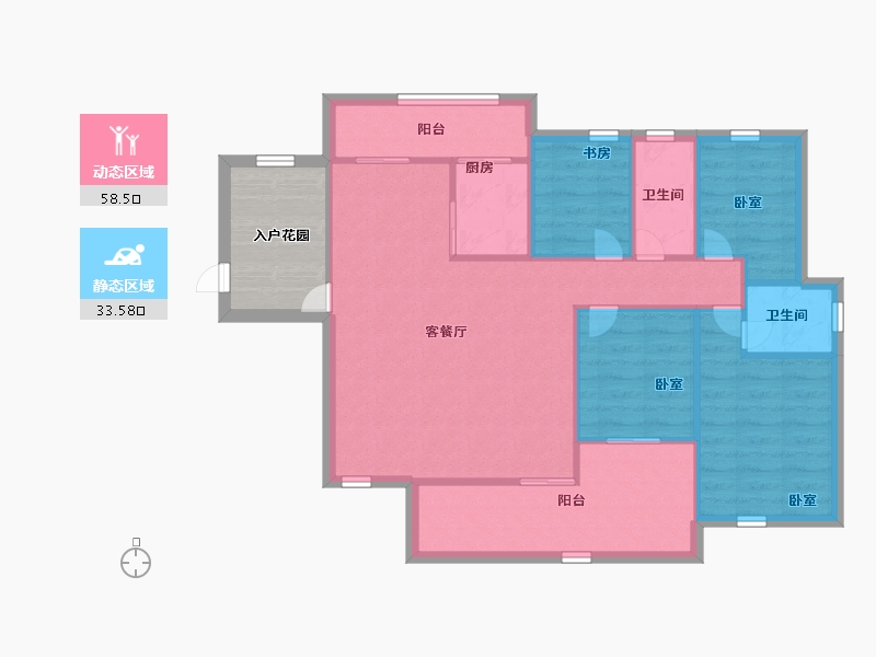 广东省-深圳市-卓弘高尔夫雅苑-89.99-户型库-动静分区