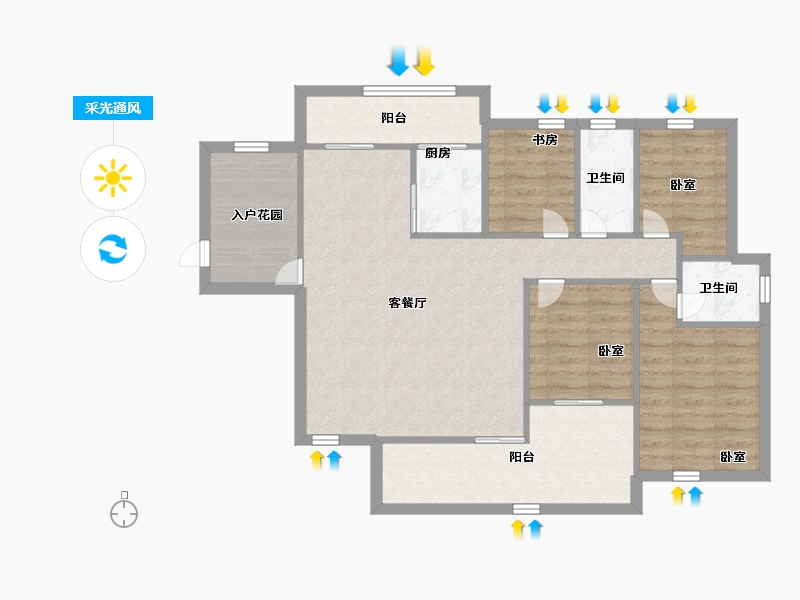 广东省-深圳市-卓弘高尔夫雅苑-89.99-户型库-采光通风