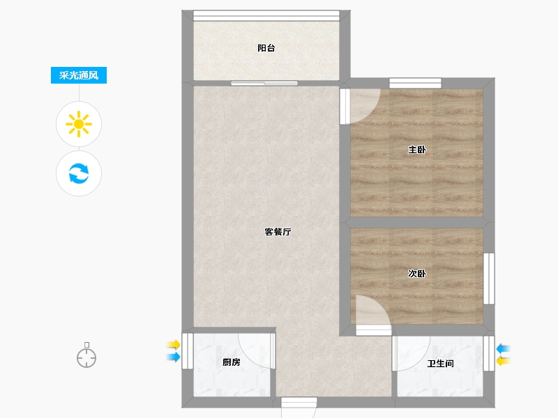 广东省-深圳市-龙岗中心广场-46.47-户型库-采光通风