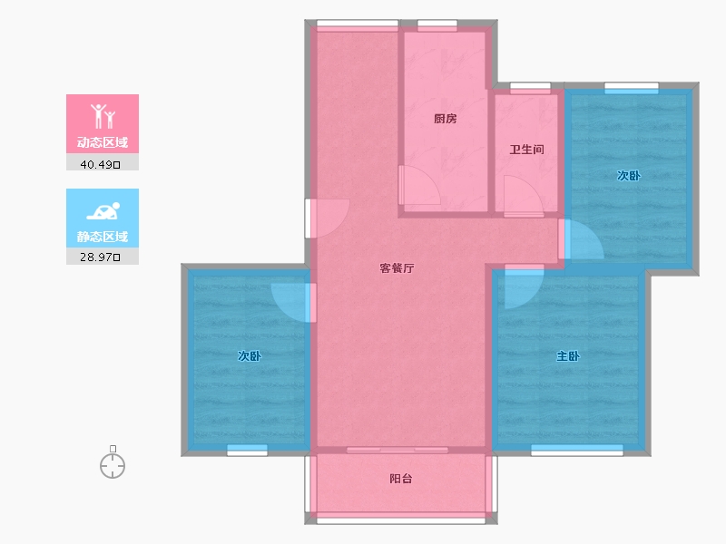 广东省-深圳市-龙富花园(龙岗中心城)-61.34-户型库-动静分区