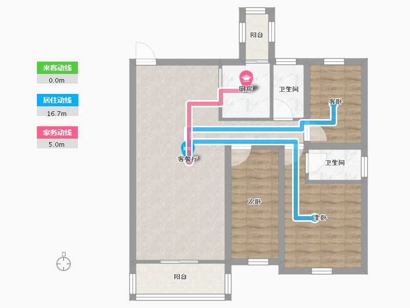 广东省-深圳市-中南花园-70.69-户型库-动静线